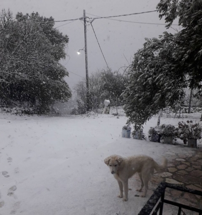 Χιονίζει σε χωριά της Π.Ε. Πρέβεζας