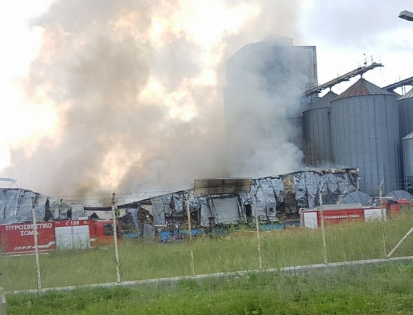 Πυρκαγιά στο εργοστάσιο παραγωγής ζωοτροφών «LAKY»-Ανυπολόγιστες οι ζημιές