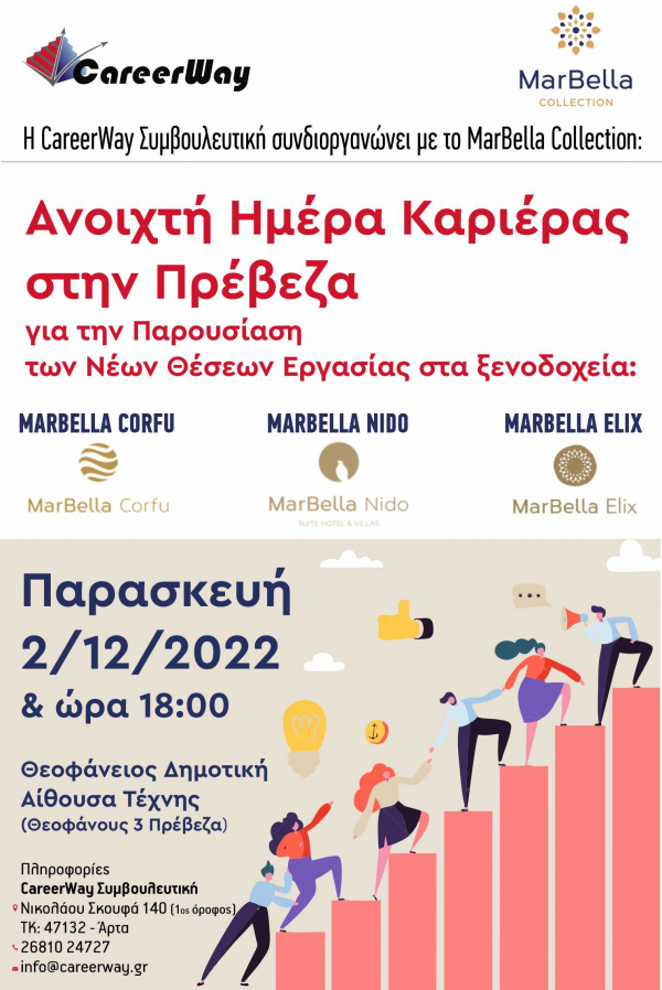 Open Career Day co-organizzato da CareerWay Consulting con MarBella Collection Hotels ad Arta, Preveza e Agrinio