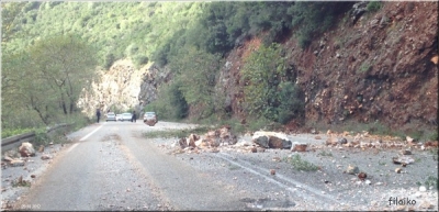 Κατολίσθηση στην Εθνική Οδό, κοντά στον Άη-Γιώργη
