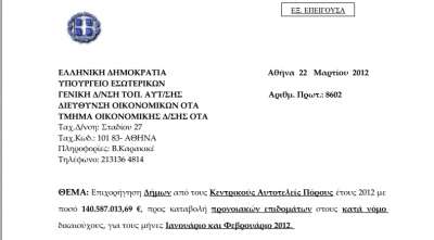 Ο Δήμος Πρέβεζας επιχορηγήθηκε με 607.729 ευρώ