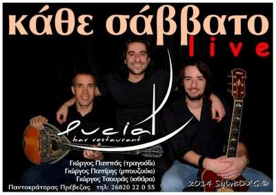 Κάθε Σάββατο Live στο "Lucia Bar Restaurant"